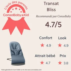 BabyBjörn Transat Bliss Tissé Chiné - Bleu