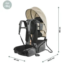 Babymoov Porte-bébé de Randonnée Moov & Hike + Housse de Pluie - Dune