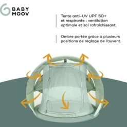 Babymoov Tente Anti-UV Rafraichissante Moov & Protect - Green Lagoon