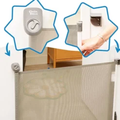Badabulle Barrière de Sécurité Rétractable Safe & Roll - Gris