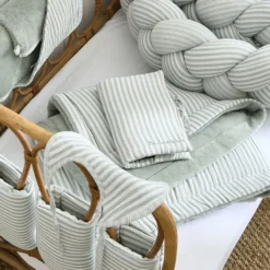 BB&Co Lot de 2 Bavoirs Naissance - Rayé Vert de Gris