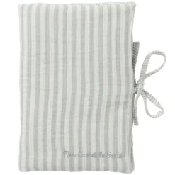 BB&Co Protège-carnet de Santé - Rayé Vert de Gris