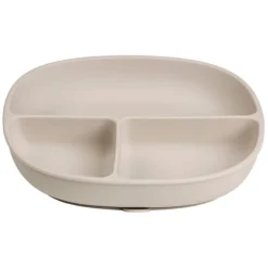 b.box for kids Assiette Compartimentée à Ventouse et Couvercle - Latte