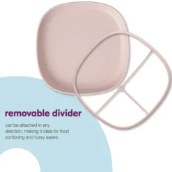 b.box for kids Assiette Compartimentée à Ventouse 2-en-1 - Blush