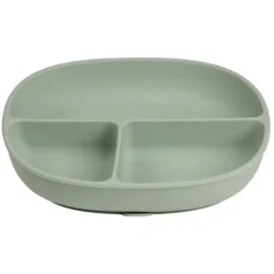 b.box for kids Assiette Compartimentée à Ventouse et Couvercle - Sage