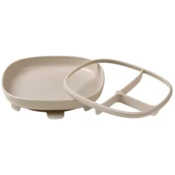 b.box for kids Assiette Compartimentée à Ventouse 2-en-1 - Latte