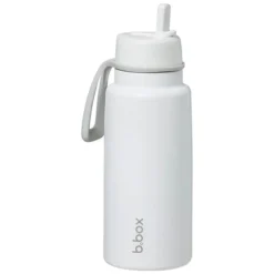 b.box for kids Gourde Isotherme avec Paille Flip Top White Out - 1 l