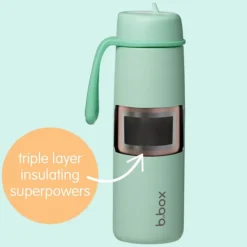 b.box for kids Gourde Isotherme avec Paille Flip Top White Out - 690 ml