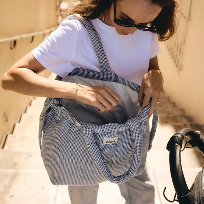 BEBEL Sac à Langer Trendy - Vichy Bleu