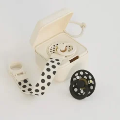 Bibs Boîte à Sucettes Polka - Ivory & Black