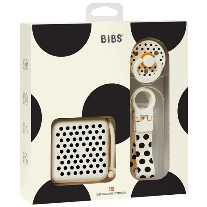 Bibs Coffret Cadeau Soothe & Go Polka - Ivory & Black