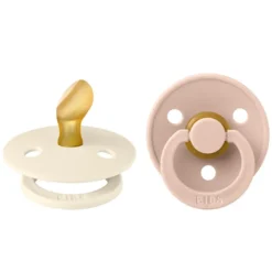 Bibs Lot de 2 Sucettes Anatomiques Colour Ivory & Blush - 0/6 Mois