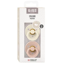Bibs Lot de 2 Sucettes Anatomiques Colour Ivory & Blush - 6/18 Mois