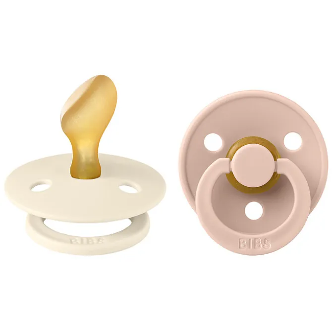 Bibs Lot de 2 Sucettes Anatomiques Colour Ivory & Blush - 6/18 Mois