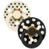 Bibs Lot de 2 Sucettes Rondes Bibs Studio Polka Ivory & Black - 6/18 Mois