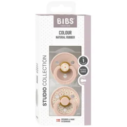 Bibs Lot de 2 Sucettes Rondes Bibs Studio Jasmine Blush Mix - 0/6 Mois