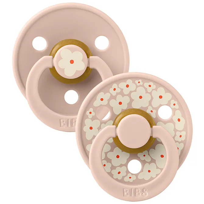 Bibs Lot de 2 Sucettes Rondes Bibs Studio Jasmine Blush Mix - 0/6 Mois