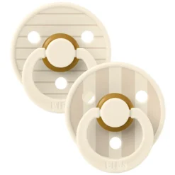 Bibs Lot de 2 Sucettes Rondes Bibs Studio Pin Ivory Vanilla Mix - 6/18 Mois