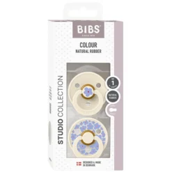Bibs Lot de 2 Sucettes Rondes Bibs Studio Jasmine Ivory Mix - 0/6 Mois