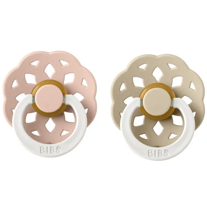 Bibs Lot de 2 Sucettes Rondes Boheme Glow Blush & Vanilla - 6/18 Mois