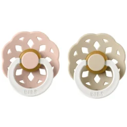 Bibs Lot de 2 Sucettes Rondes Boheme Glow Blush & Vanilla - 0/6 Mois