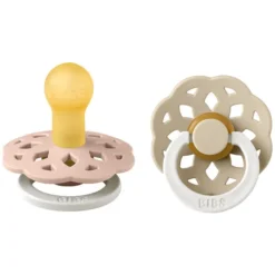 Bibs Lot de 2 Sucettes Rondes Boheme Glow Blush & Vanilla - 0/6 Mois