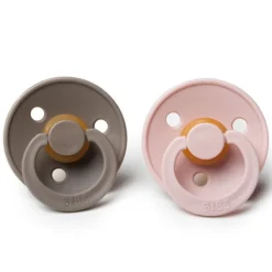 Bibs Lot de 2 Sucettes Rondes Colour Blush et Dark Oak - 6/18 Mois