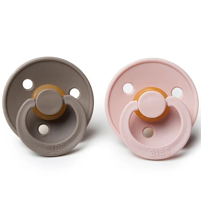 Bibs Lot de 2 Sucettes Rondes Colour Blush et Dark Oak - 6/18 Mois