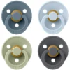 Bibs Lot de 4 Sucettes Rondes Colour Petrol Sage Baby Blue & Iron - 6/18 Mois