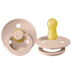 Bibs Lot de 2 Sucettes Rondes Colour Vanilla & Blush - 0/6 Mois