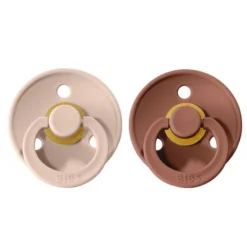 Bibs Lot de 2 Sucettes Rondes Colour Woodchuck & Blush - 6/18 Mois