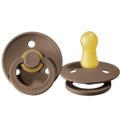 Bibs Lot de 2 Sucettes Rondes Colour Blush et Dark Oak - 0/6 Mois