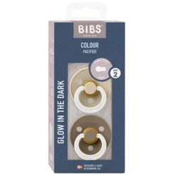 Bibs Lot de 2 Sucettes Rondes Night Dark Oak & Vanilla - 6/18 Mois