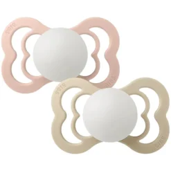 Bibs Lot de 2 Sucettes Symétriques Suprême Glow Blush & Vanilla - 6/18 Mois