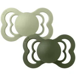 Bibs Lot de 2 Sucettes Symétriques Suprême Sage & Hunter Green - 6/18 Mois