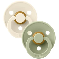 Bibs Lot de 2 Sucettes Symétriques Colour Ivory & Sage - 0/6 Mois