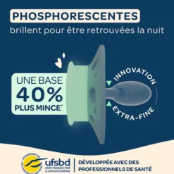 Biolane Lot de 2 Sucettes Anatomiques Nuit Rose et Beige - 18 Mois +