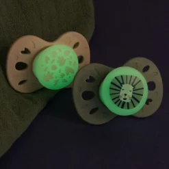 Biolane Lot de 2 Sucettes Anatomiques Nuit Vert et Beige - 6/18 Mois