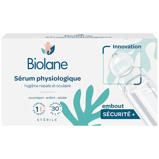 Biolane Lot de 30 Unidoses de Sérum Physiologique - 5 ml