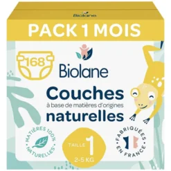 Biolane Pack 1 Mois de 168 Couches Ecologiques - T1