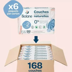Biolane Pack 1 Mois de 168 Couches Ecologiques - T2