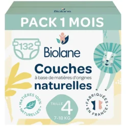 Biolane Pack 1 Mois de 132 Couches Ecologiques - T4