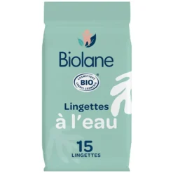 Biolane Paquet de 15 Lingettes à l'Eau