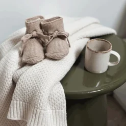 Bonjour Little Chaussons en Laine Mérinos Noisette - 0/3 Mois