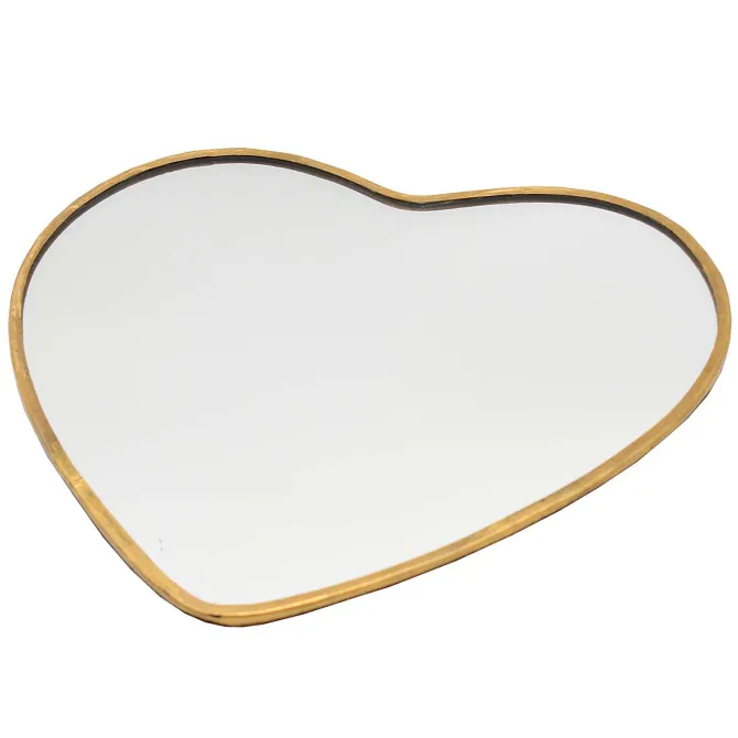 Bonton Miroir Moyen Coeur - Laiton
