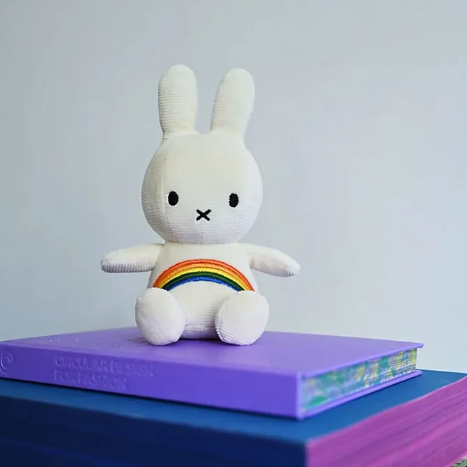 Bon Ton Toys Lapin Miffy Brodé Blanc Cassé Rainbow - Petit