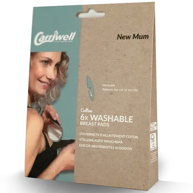 carriwell Lot de 6 Coussins d'Allaitement en Coton Bio Noir - Taille Unique