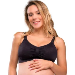 carriwell Soutien-gorge de Grossesse et d'Allaitement Rembourré Sans Coutures Noir - XL