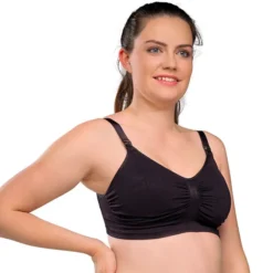 carriwell Soutien-gorge de Grossesse et d'Allaitement Rembourré Sans Coutures Noir - L