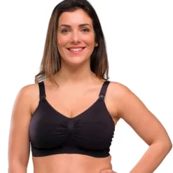 carriwell Soutien-gorge de Grossesse et d'Allaitement Rembourré Sans Coutures Noir - M